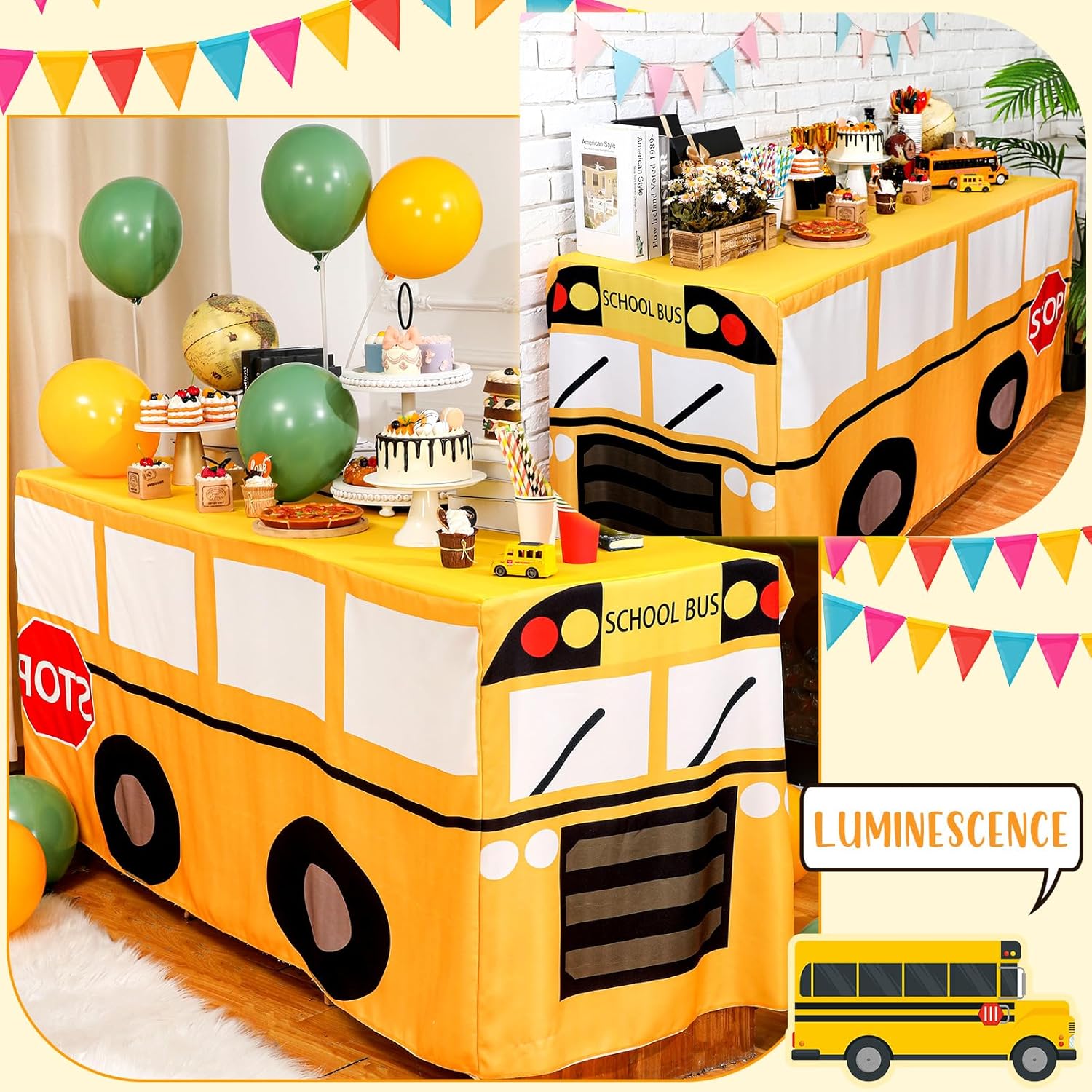 Cartoon schoolbus tafelkleed v - Home Textiles Today News recensie en prijs